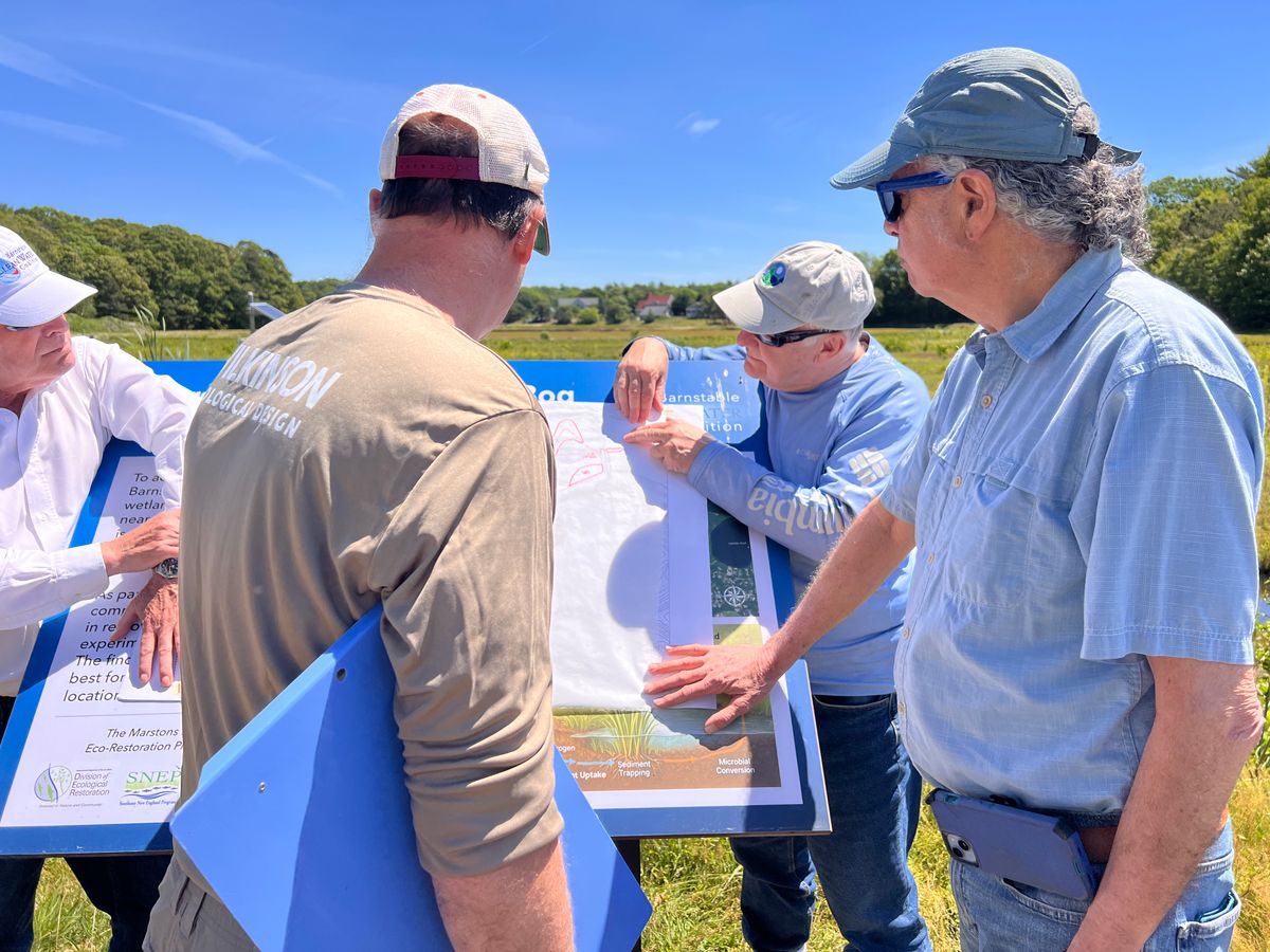 CSA team discuss configuration for deep and shallow marsh componentsmar