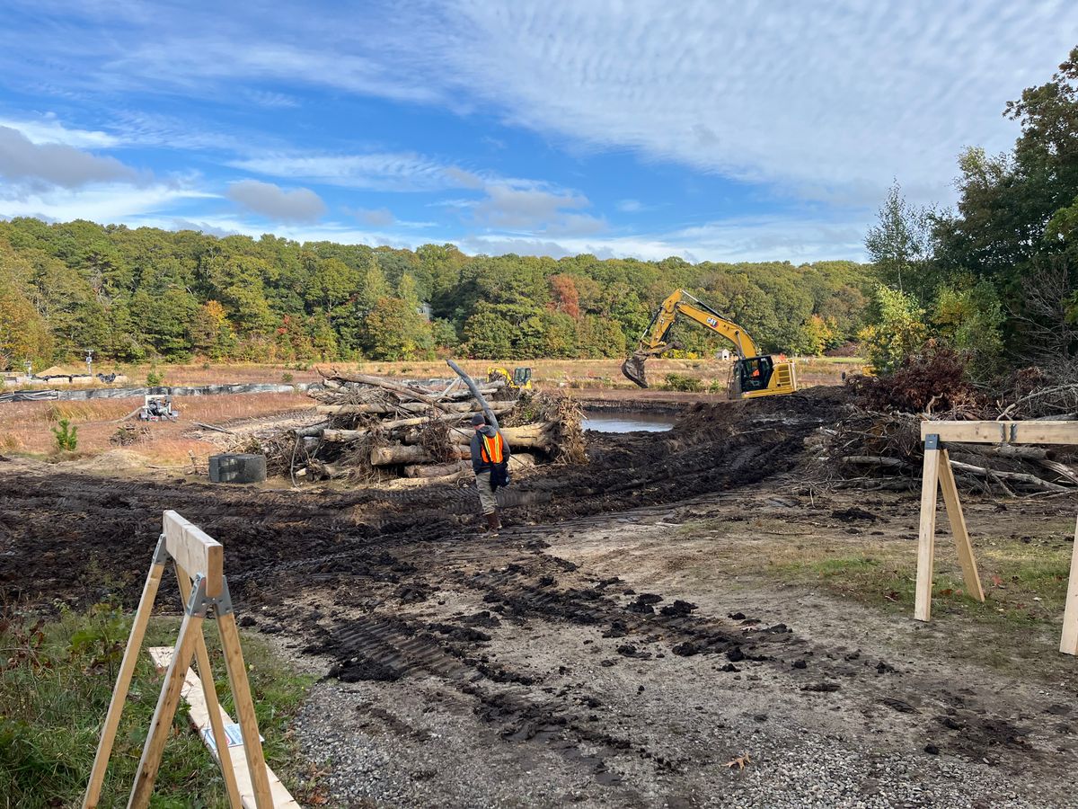 Pond excavation and dewatering